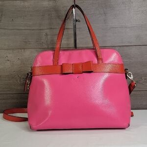 Kate Spade Pink and Orange Leather Satchel Crossbody Bag